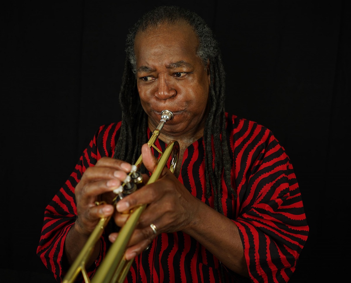 Portrait of Ahmed Abdullah playing Trumpet